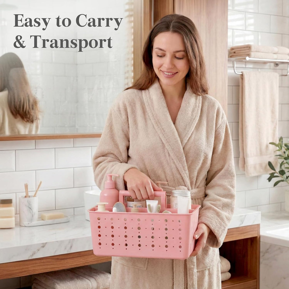 Portable Shower Caddy, Plastic Basket Organizer, 1 Pack, Slate Blue