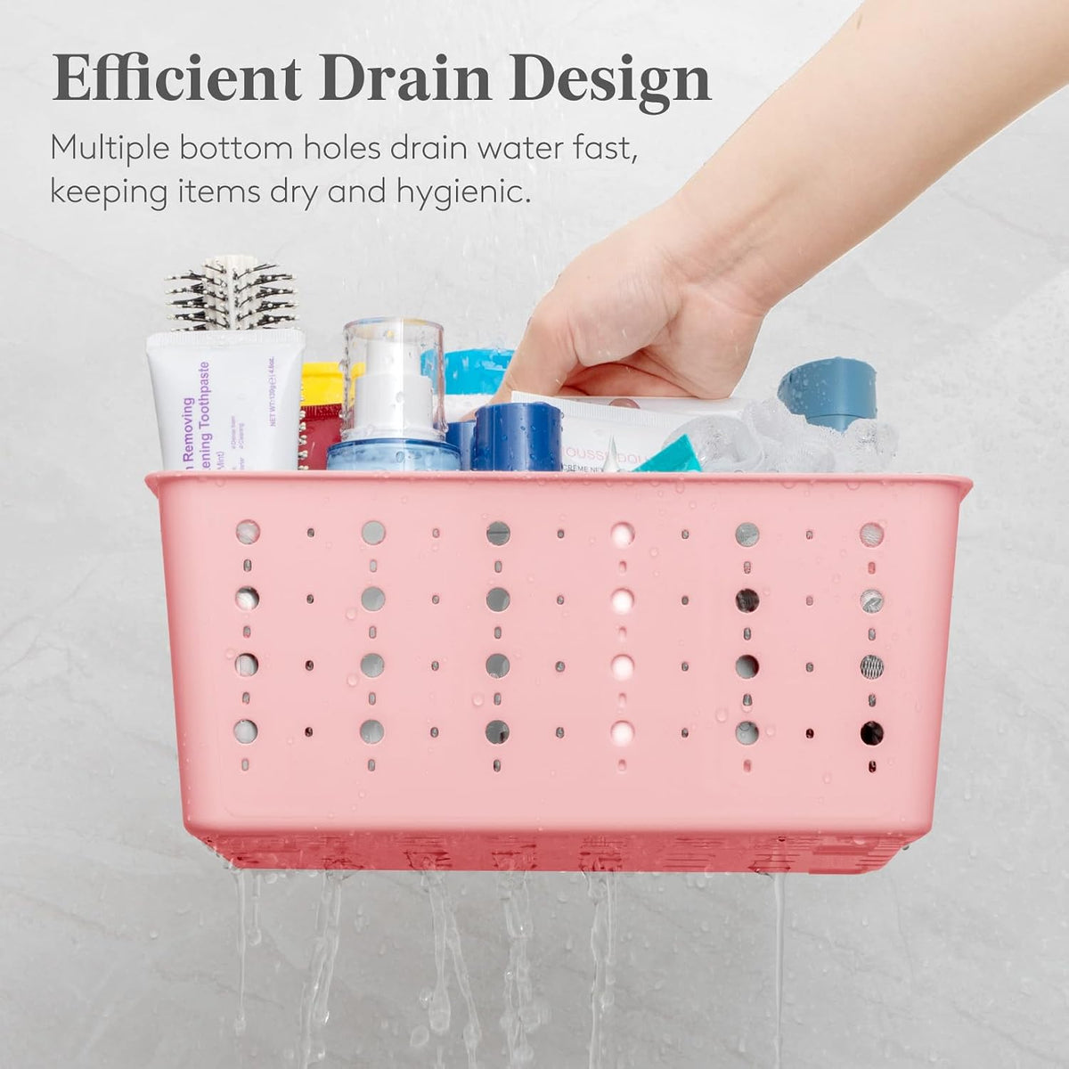 Portable Shower Caddy, Plastic Basket Organizer, 1 Pack, Slate Blue