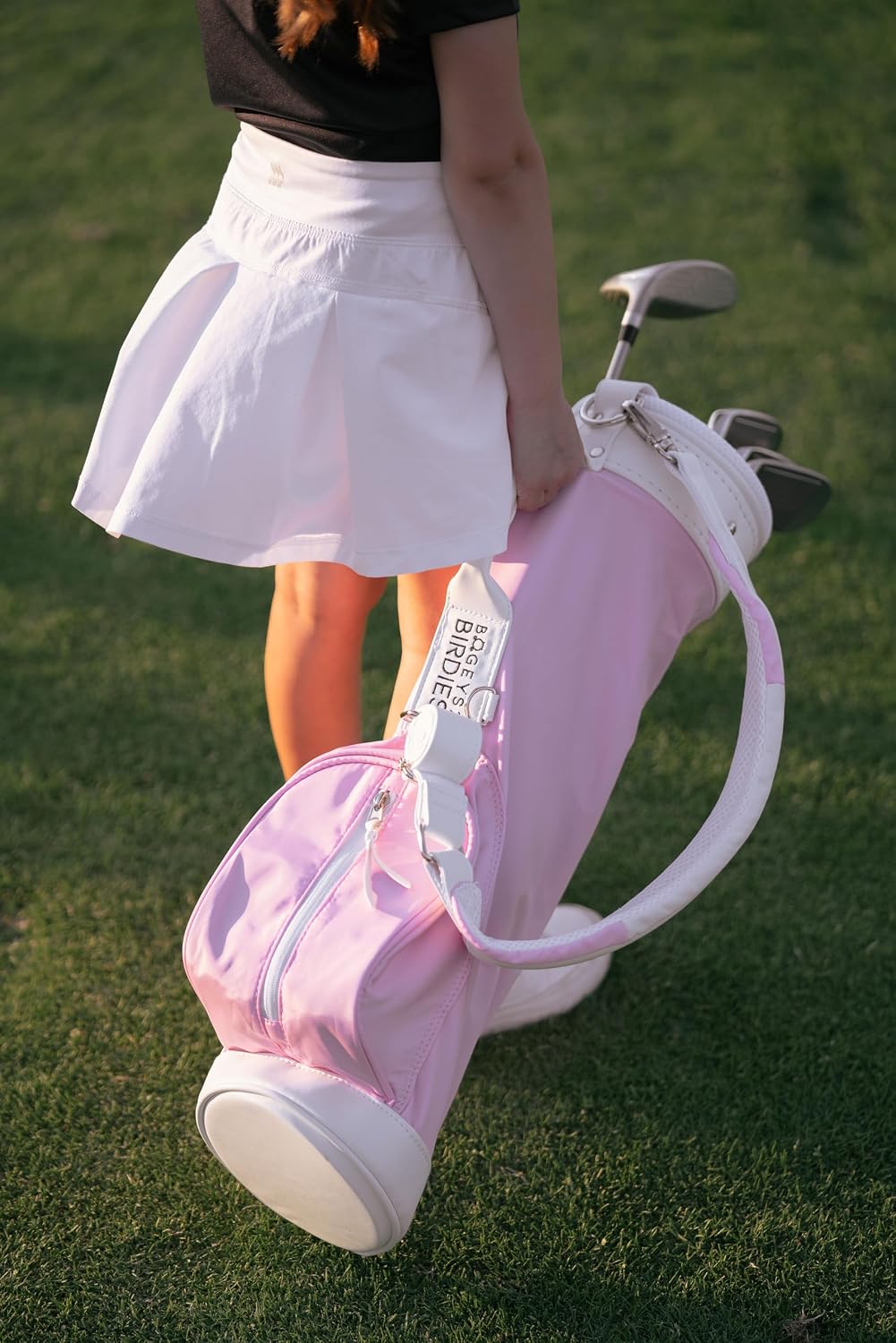 Bogeys2Birdies Children's Golf Bag, Kids Carry Bag, Small Sunday Bag for Childrens Golf Clubs, Ages 5-8, Boys and Girls, Pink and Blue