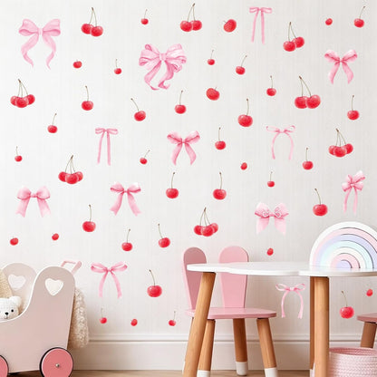 Bow Cherry Wall Decals, 8 Sheets 86 Pcs