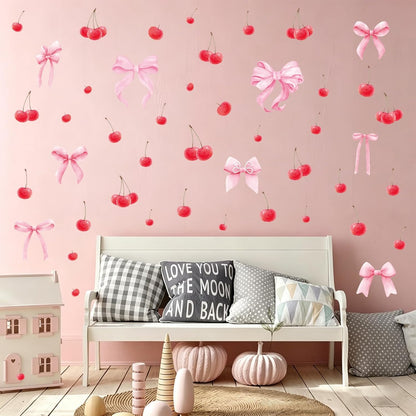 Bow Cherry Wall Decals, 8 Sheets 86 Pcs