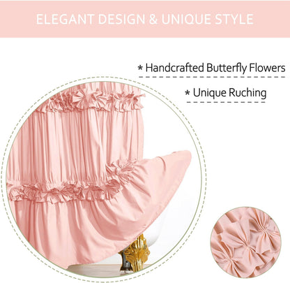 Peach Shower Curtain 2 Pack, 36" W x 72" H x 2 Panels