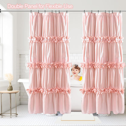 Peach Shower Curtain 2 Pack, 36" W x 72" H x 2 Panels