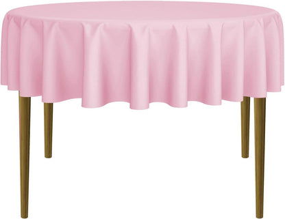 70" Round Premium Tablecloth for Wedding/Banquet/Restaurant - Polyester Fabric Table Cloth - Pink