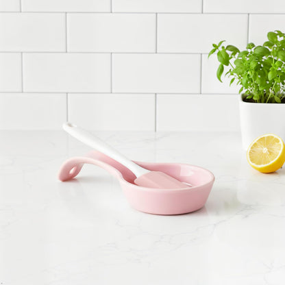 Calypso Basics Single Plastic Spoon Rest, Pink, single spoon