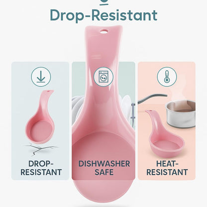 Calypso Basics Single Plastic Spoon Rest, Pink, single spoon