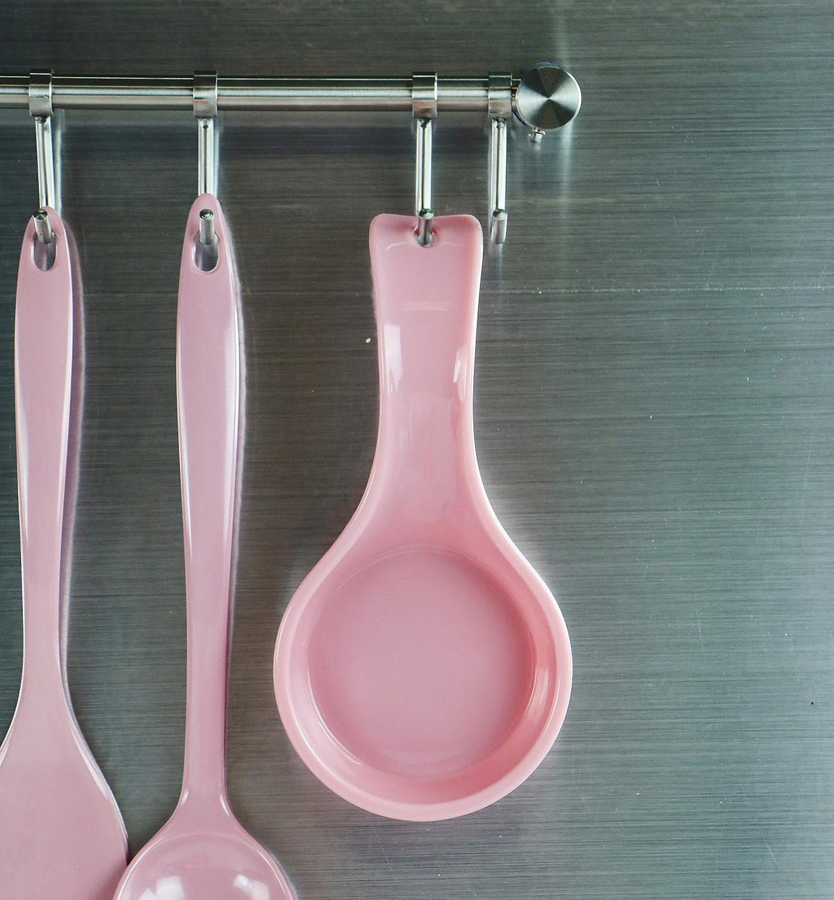 Calypso Basics Single Plastic Spoon Rest, Pink, single spoon