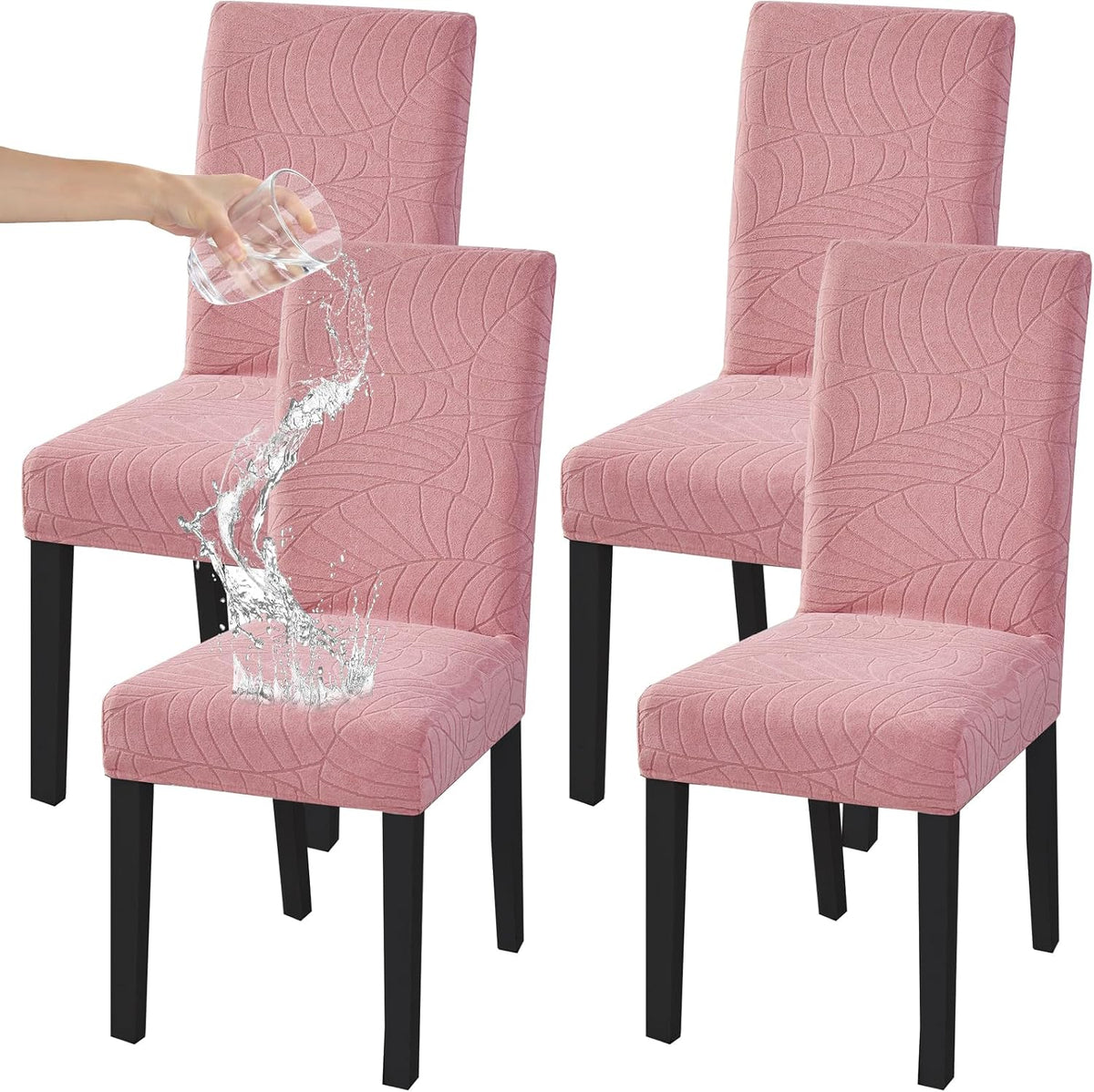 Dining Chair Covers Set of 4 Stretch Chair Slipcovers Washable