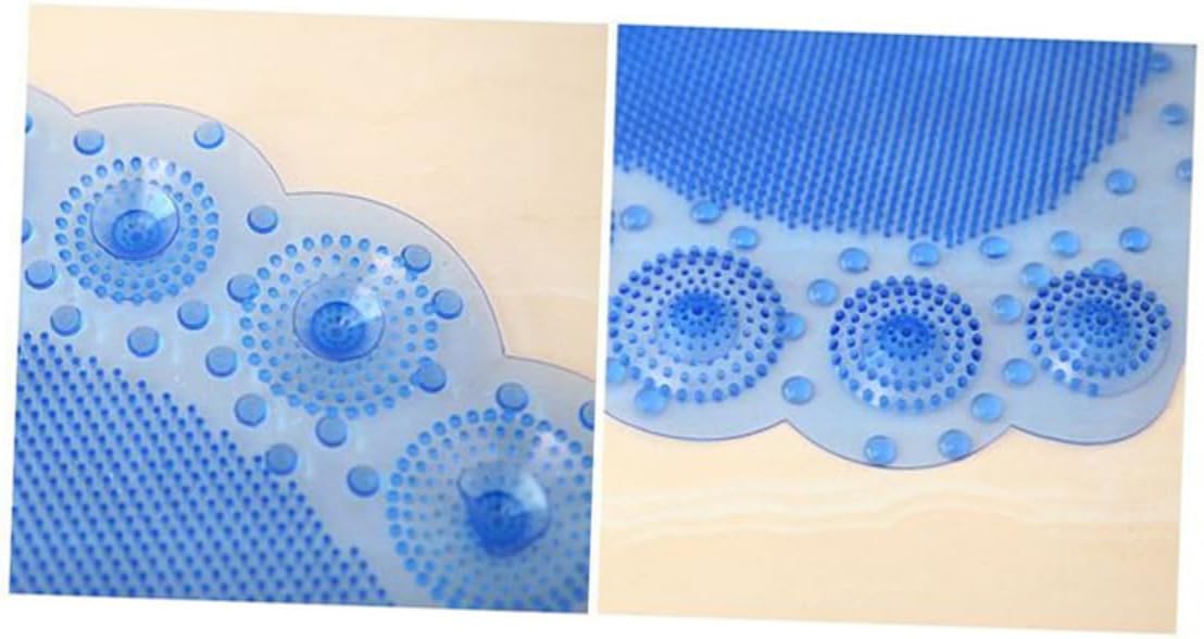 Pink PVC Shower Bath Mat with Suction Cups for Bedroom Front Door