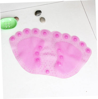 Pink PVC Shower Bath Mat with Suction Cups for Bedroom Front Door