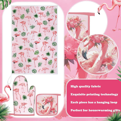 8 Pcs Flamingo Kitchen Towels Kitchen Decor and Accessories Set