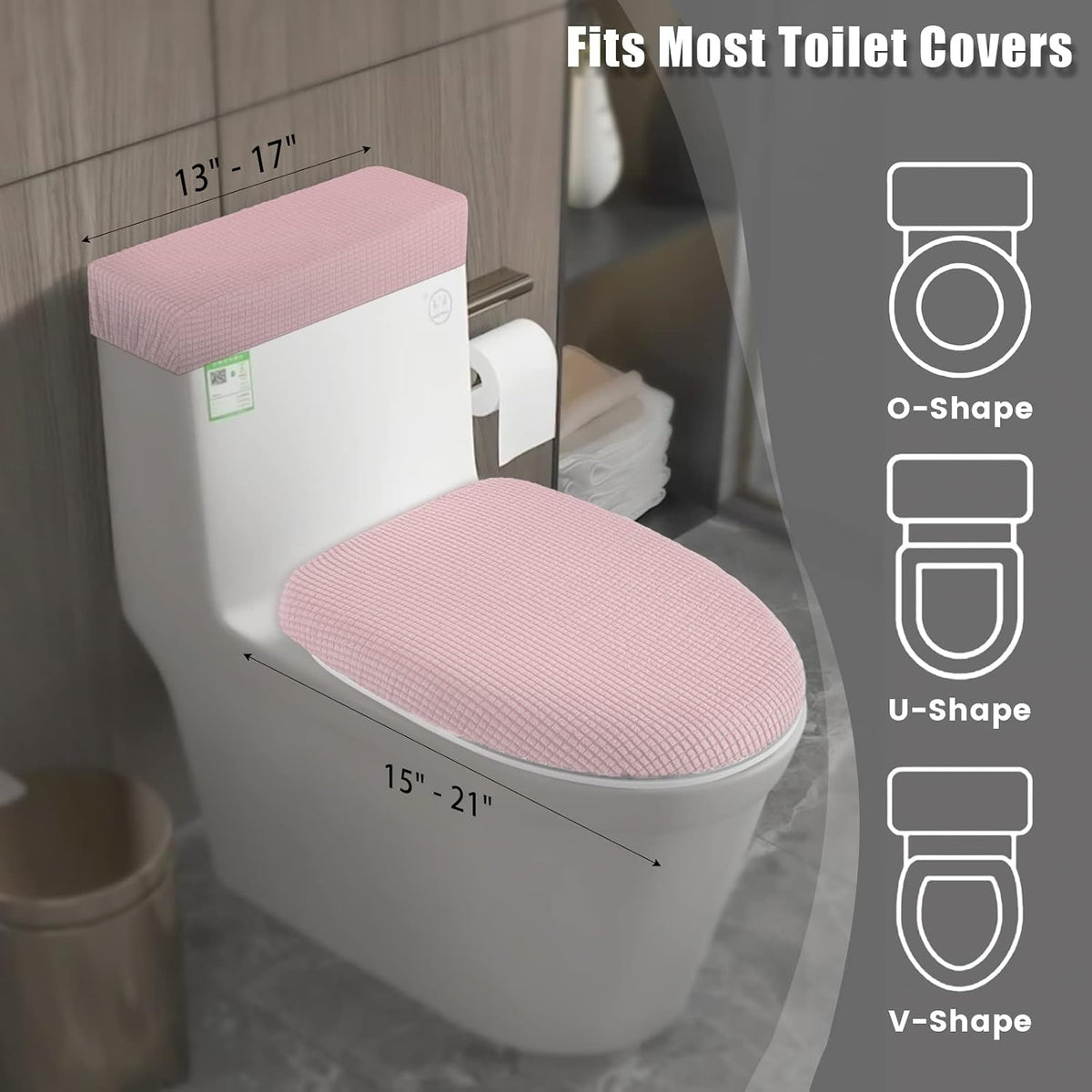 Toilet Lid Cover and Toilet Tank Cover, Toilet Covers Set for Bathroom