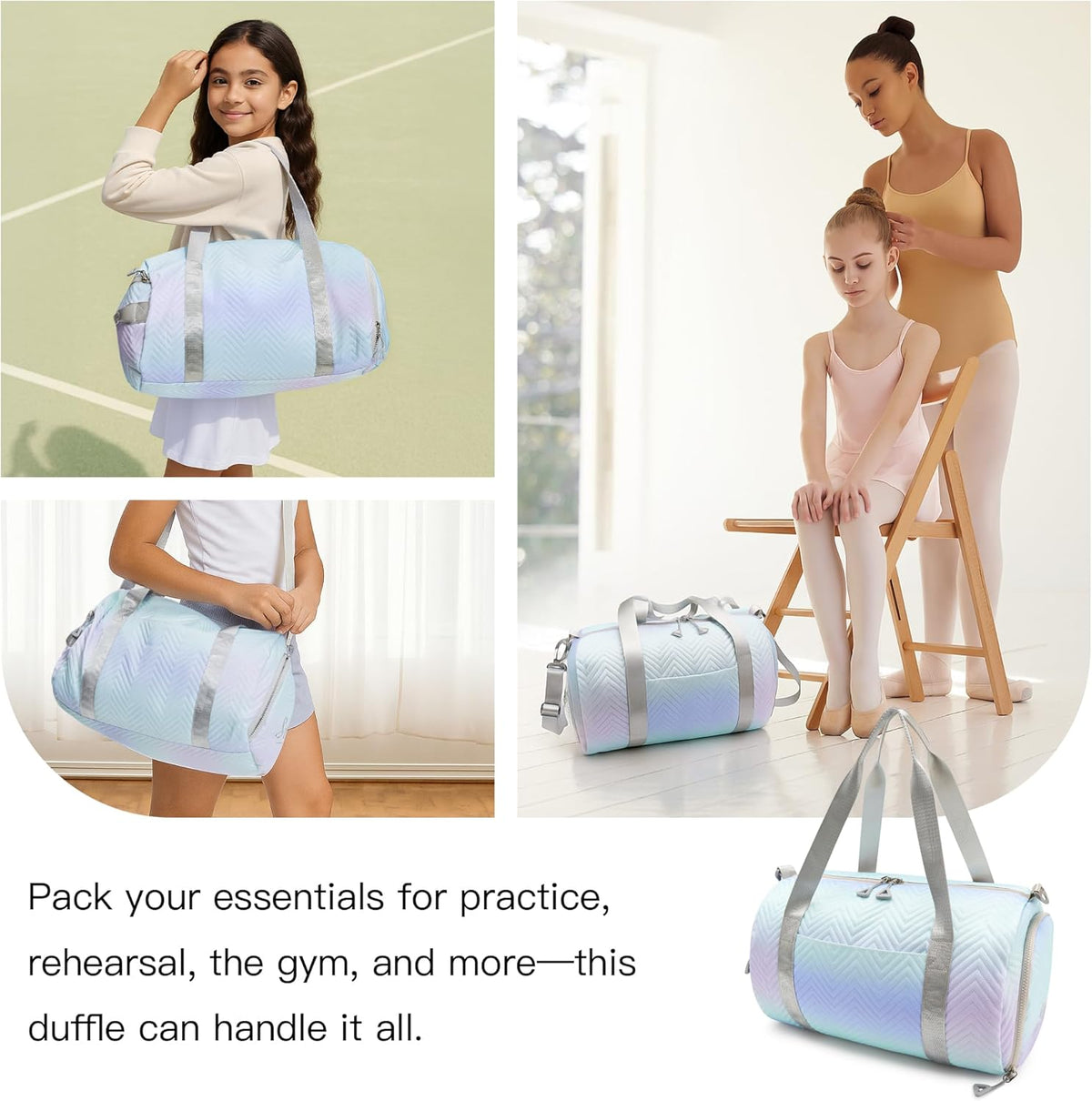 STELLE Dance Bag for Girls Ballerina Bags Gym Duffle(LM,F)