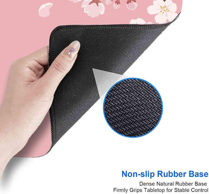 Pink Japanese Desk Mat, Cherry Blossom Large Gaming Mouse Pad, Non-Slip Rubber Base Mousepad for Women, Desk Pad for Work, Game, Office, 31.5x11.8 Inch- Sakura Flowers Aesthetic