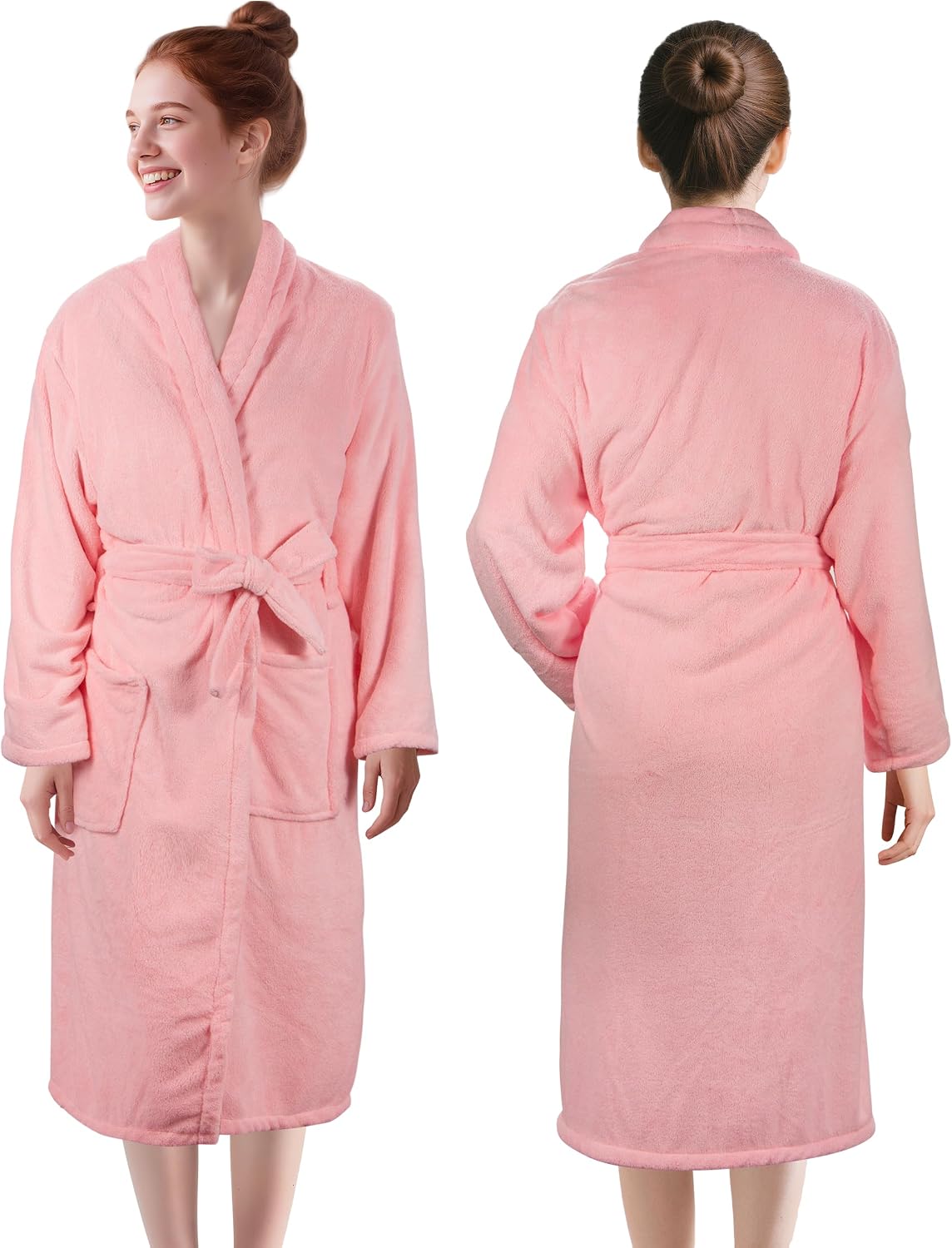 Womens Robe Premium Microfiber Bathrobe Full Length,Fluffy Cozy Warm Bathrobes