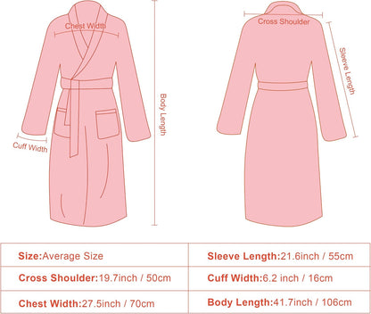 Womens Robe Premium Microfiber Bathrobe Full Length,Fluffy Cozy Warm Bathrobes