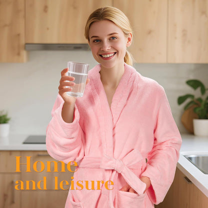 Womens Robe Premium Microfiber Bathrobe Full Length,Fluffy Cozy Warm Bathrobes