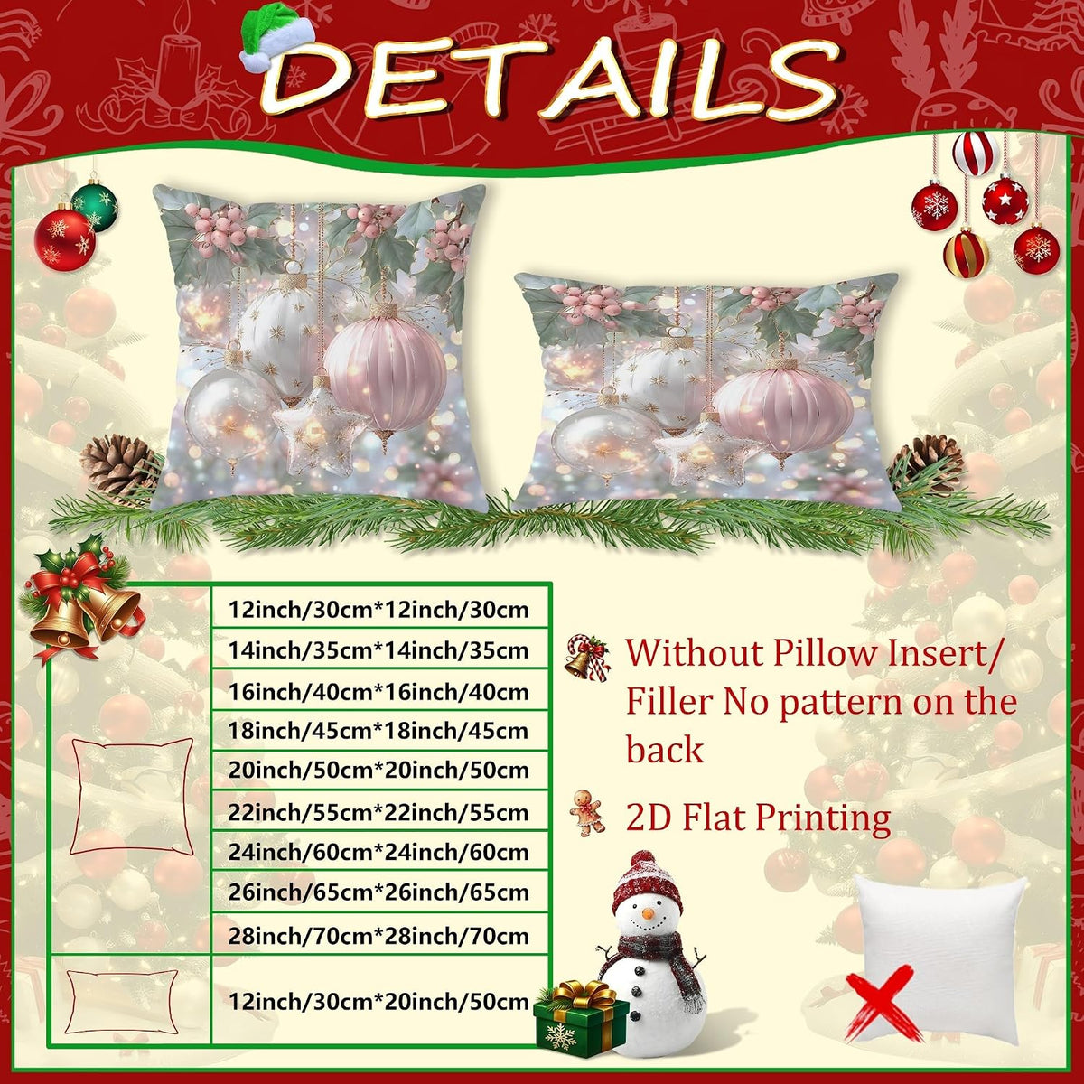 Holly Throw Pillow Covers, Christmas Festive Ornament Star Xmas Peach Soft Velvet Washable Couch Pillow Covers for Home Living Room Bedroom Dorm Couch Decor 18x18 Inch