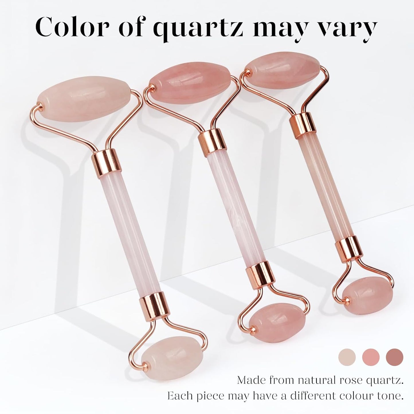 IcyMe Rose Quartz Roller & Gua Sha Set, Cooling Face Roller for Depuffing & Lymphatic Massage, Sculpting Tool for Face, Eyes & Neck, Smooth Skincare Gift for Women and Men
