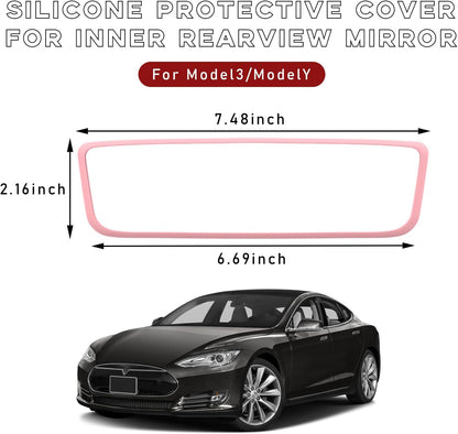 Car Rear View Mirror Protector Frame, Edge Cover Trim, Pink
