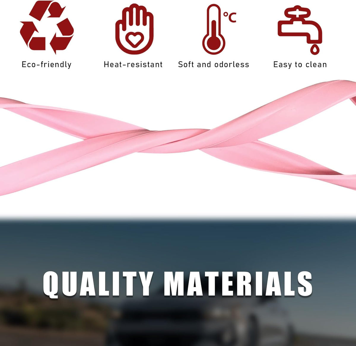 Car Rear View Mirror Protector Frame, Edge Cover Trim, Pink