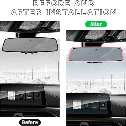 Car Rear View Mirror Protector Frame, Edge Cover Trim, Pink