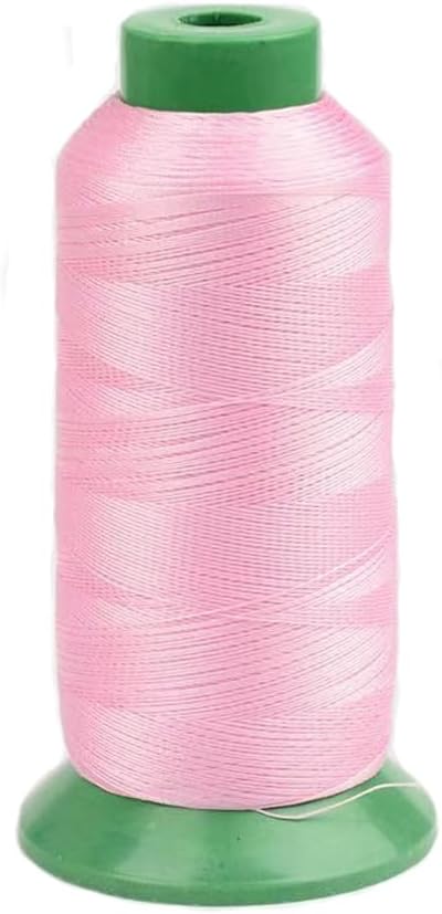 Bonded Nylon Sewing Thread 1500 Yards Heavy Duty Nylon Thread Size 69 210D/3 Upholstery Thread for Leather Canvas Jeans Weaving（Pink)