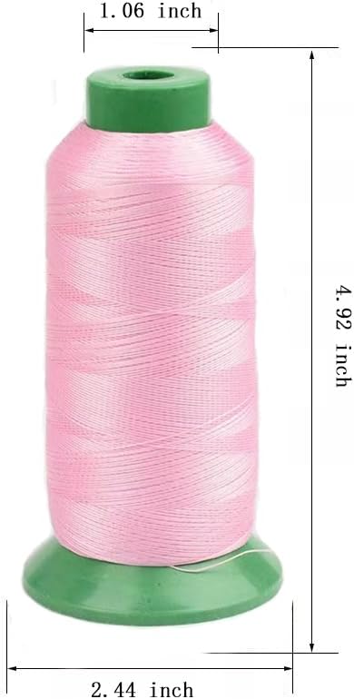 Bonded Nylon Sewing Thread 1500 Yards Heavy Duty Nylon Thread Size 69 210D/3 Upholstery Thread for Leather Canvas Jeans Weaving（Pink)
