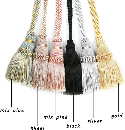 4 Pack Curtain Tie Backs Rope Tassels for Curtain Holdback