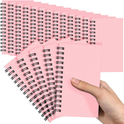 18 Pcs Small Spiral Notebook Memo Pad 3x5, Pink