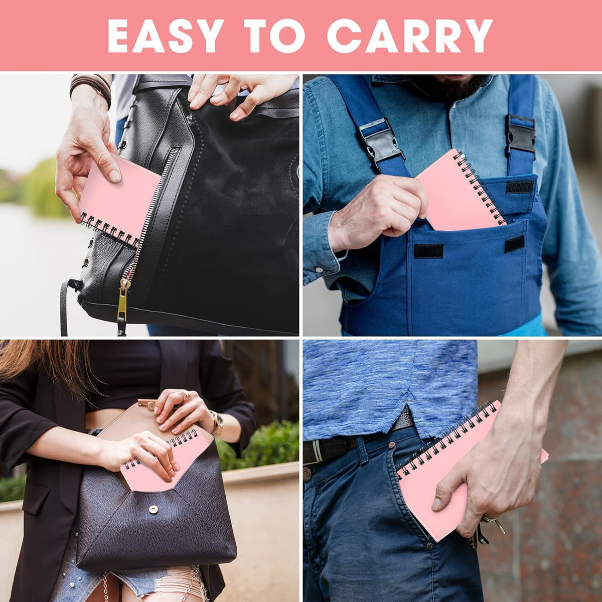 18 Pcs Small Spiral Notebook Memo Pad 3x5, Pink