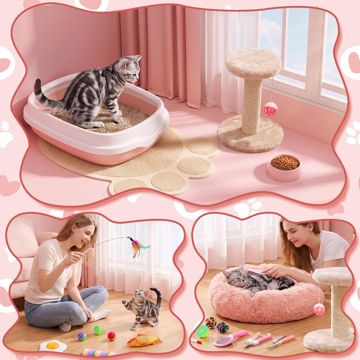 Kitten Starter Kit - 37 Pcs of Cat Essentials for Indoor Kittens