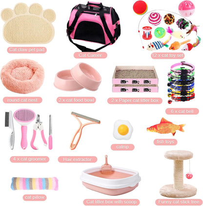 Kitten Starter Kit - 37 Pcs of Cat Essentials for Indoor Kittens