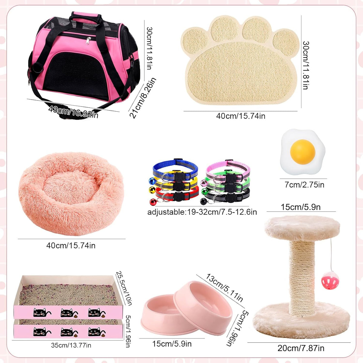 Kitten Starter Kit - 37 Pcs of Cat Essentials for Indoor Kittens