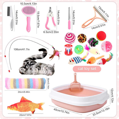 Kitten Starter Kit - 37 Pcs of Cat Essentials for Indoor Kittens