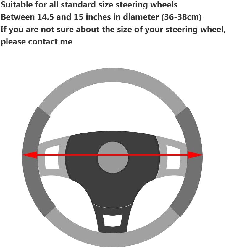 Cute Diamond Soft Light Pink Leather Anti-Slip Steering Wheel Cover with Bling Bling Crystal Rhinestones, Universal 15 Inch for Women Girls, Fit Vehicles, Sedans, SUVs, Vans, Trucks
