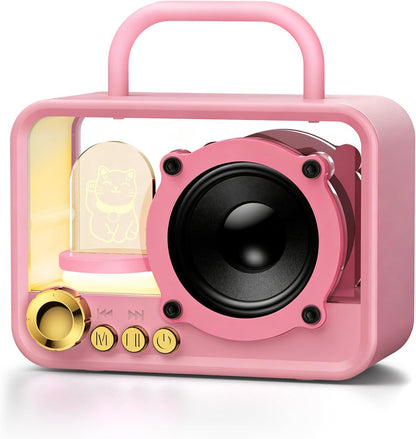 Cute Bluetooth Speaker with RGB Lights, Portable Wireless Stereo