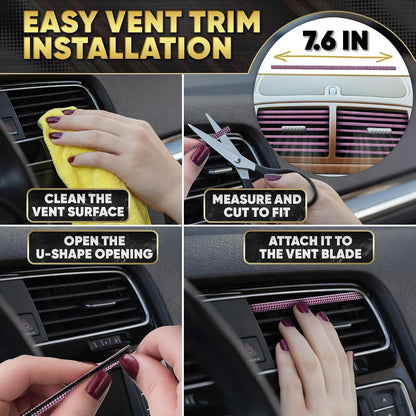 Pink Bling Car Accessories Set, 27 Pcs, for Women Drivers