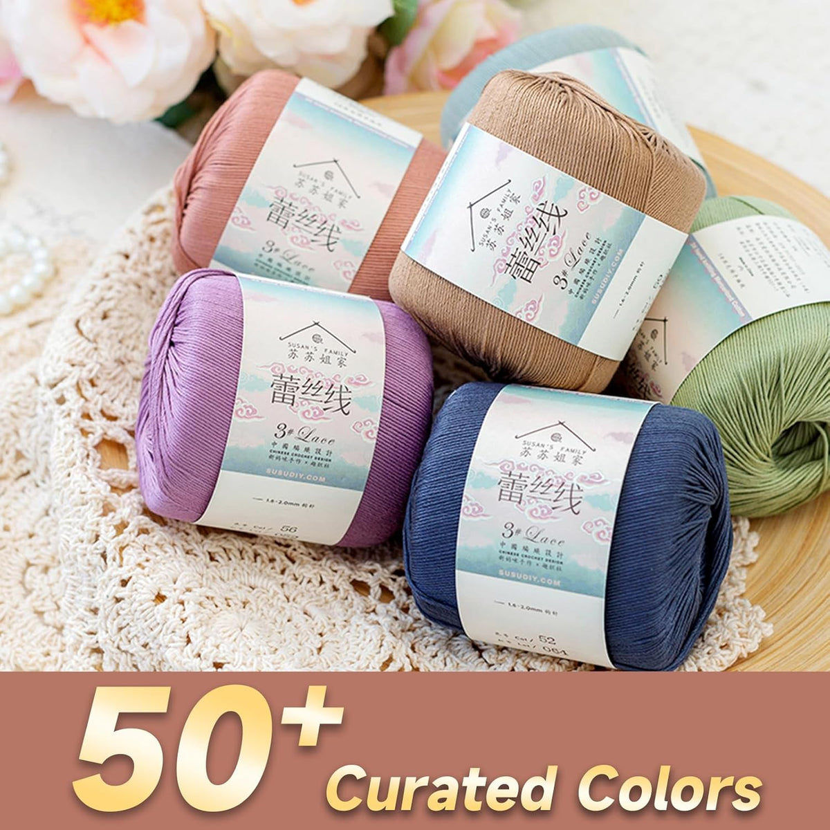 #3 Lace Combed Yarn 3pk-3×40g/131YdsPeach Fuzz
