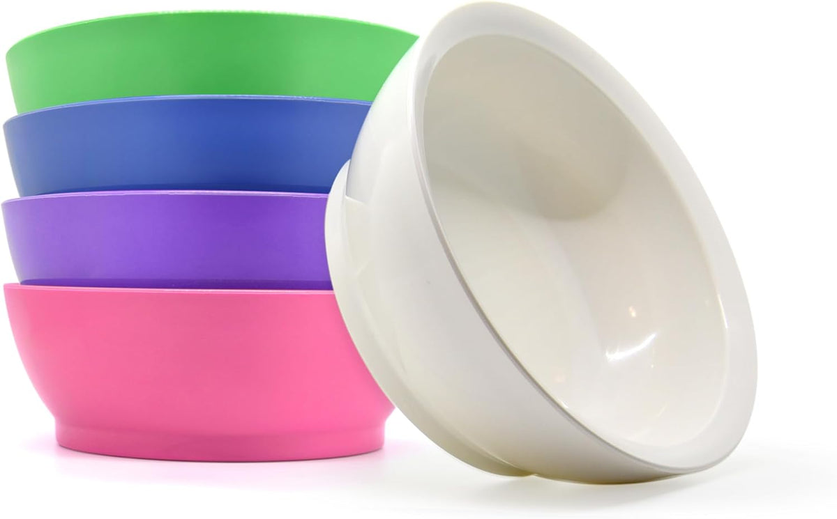 28oz Non-Spill Plastic Bowl Set, Hibiscus Pink, Set of 4