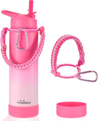 Insulated Stainless Steel Water Bottle with Straw and Lid for Sports, 24 oz, Sweet Peach