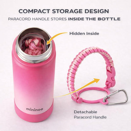 Insulated Stainless Steel Water Bottle with Straw and Lid for Sports, 24 oz, Sweet Peach