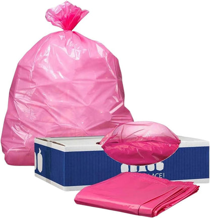 32-33 Gallon Trash Bags │ 1.5 Mil │ Pink Garbage Can Liners │ 33’” x 39” (100 Count)