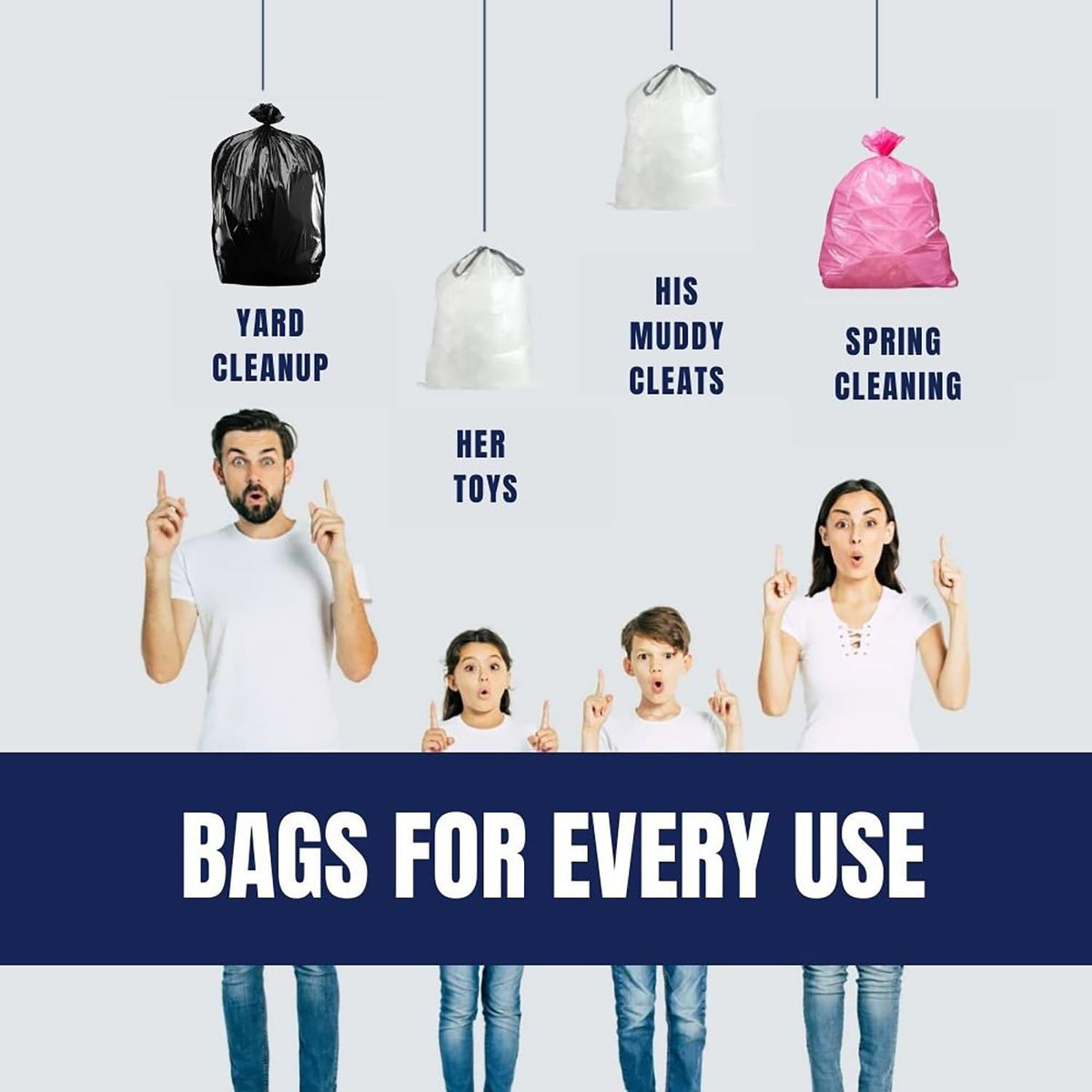 32-33 Gallon Trash Bags │ 1.5 Mil │ Pink Garbage Can Liners │ 33’” x 39” (100 Count)