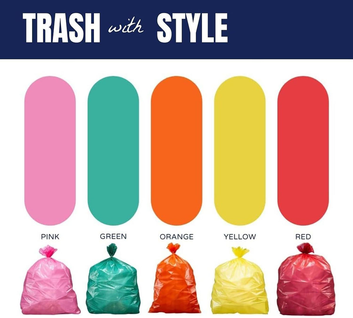 32-33 Gallon Trash Bags │ 1.5 Mil │ Pink Garbage Can Liners │ 33’” x 39” (100 Count)