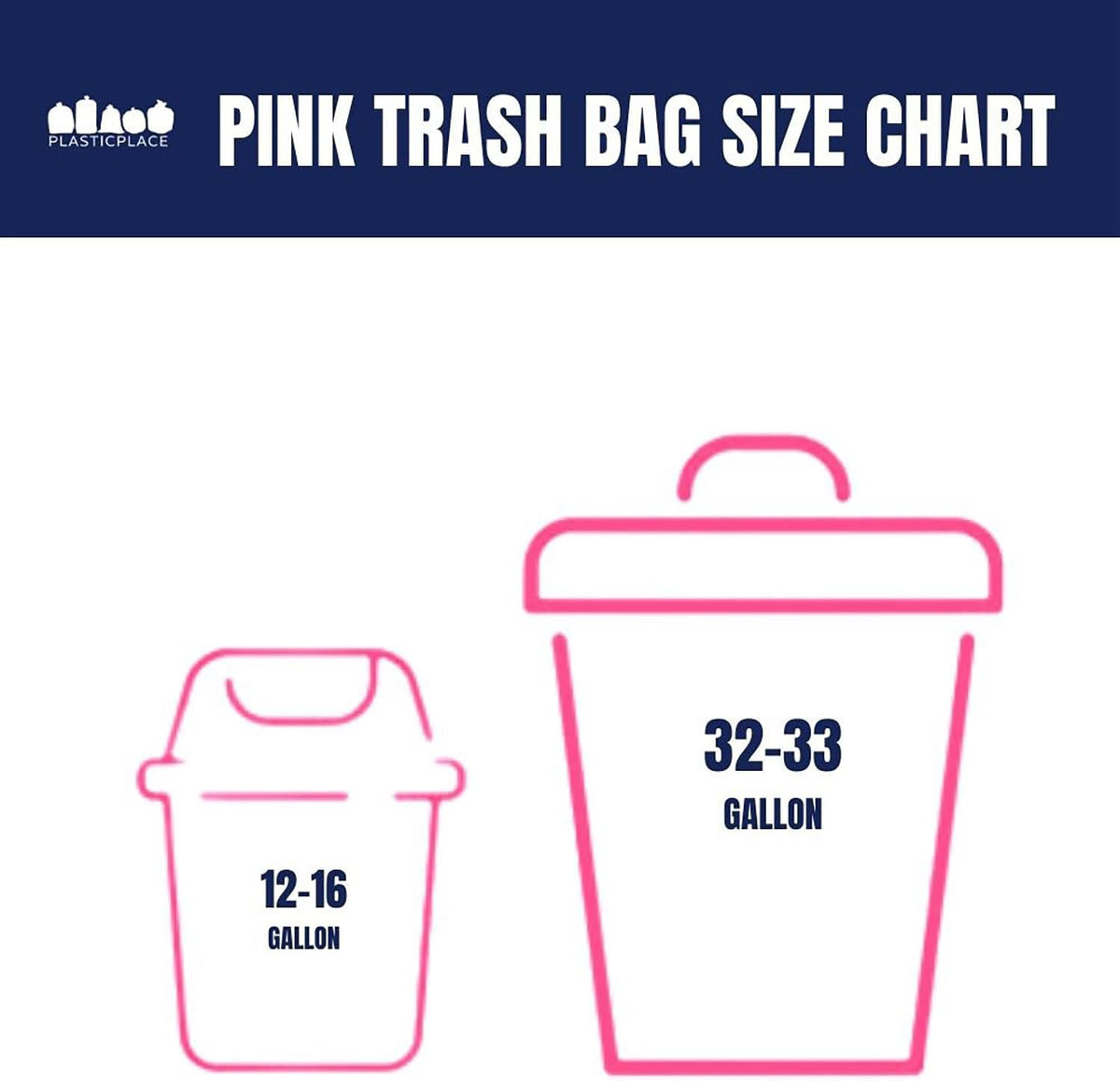 32-33 Gallon Trash Bags │ 1.5 Mil │ Pink Garbage Can Liners │ 33’” x 39” (100 Count)