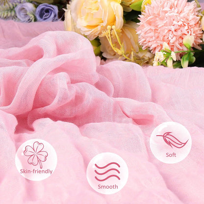 6 Pack Pink Cheesecloth Table Runner 35 x 120 Inch
