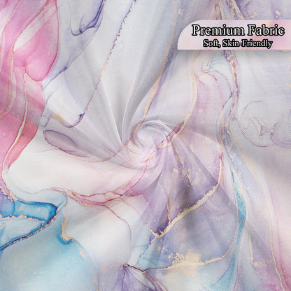 Purple Pink Marble Shower Curtain Abstract Modern Ink Texture Colorful Bathroom Curtain Set Gold Stripes Ombre Art Decor Waterproof Fabric Curtains with Hooks 72x72 inch