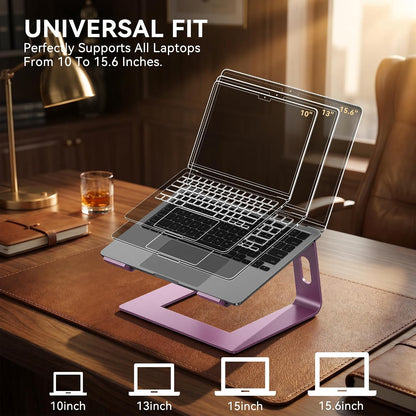 Laptop Stand, Aluminum Ergonomic Desk Riser, 10-15.6", Pink