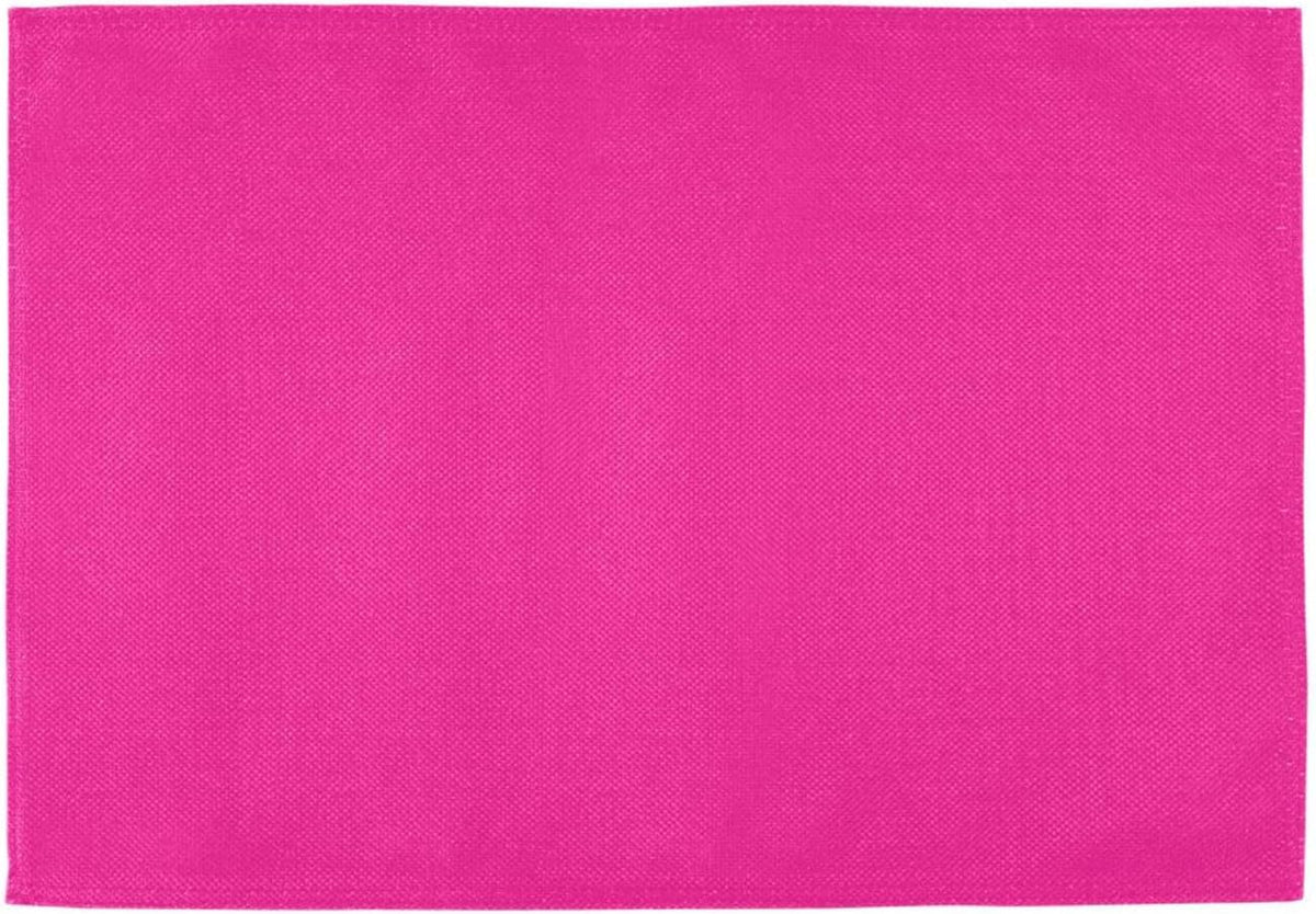 Plain Deep Pink Solid Color Placemats Set of 4, Non-Slip Washable Table Mats, Heat Resistant Placemats for Kitchen Dining Table Indoor Outdoor